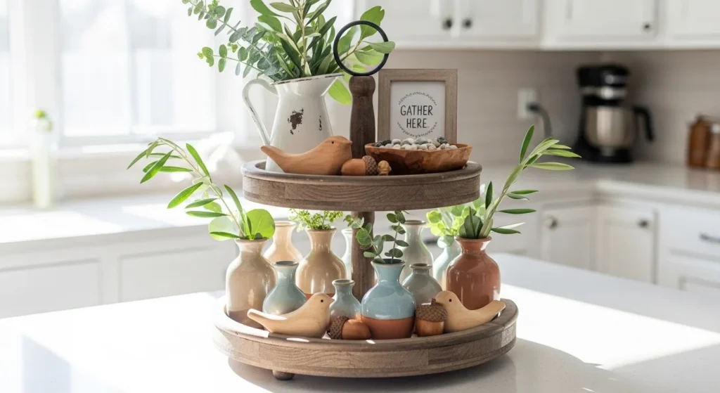 How to Style a Tiered Tray With DIY Decor